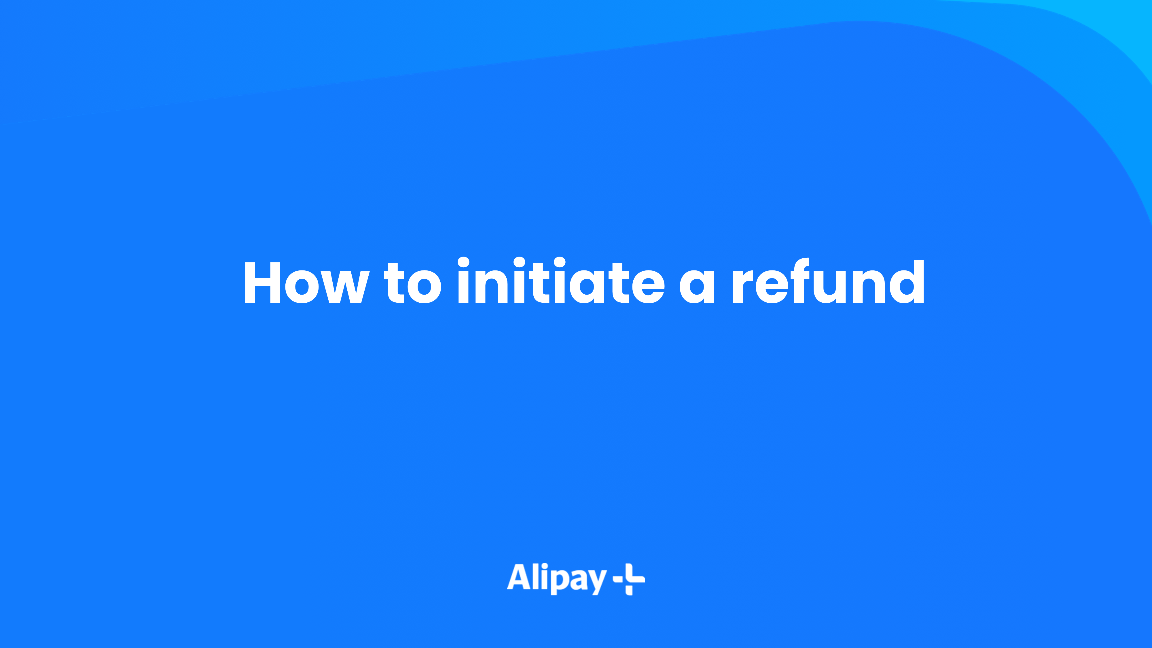 How to initiate a refund