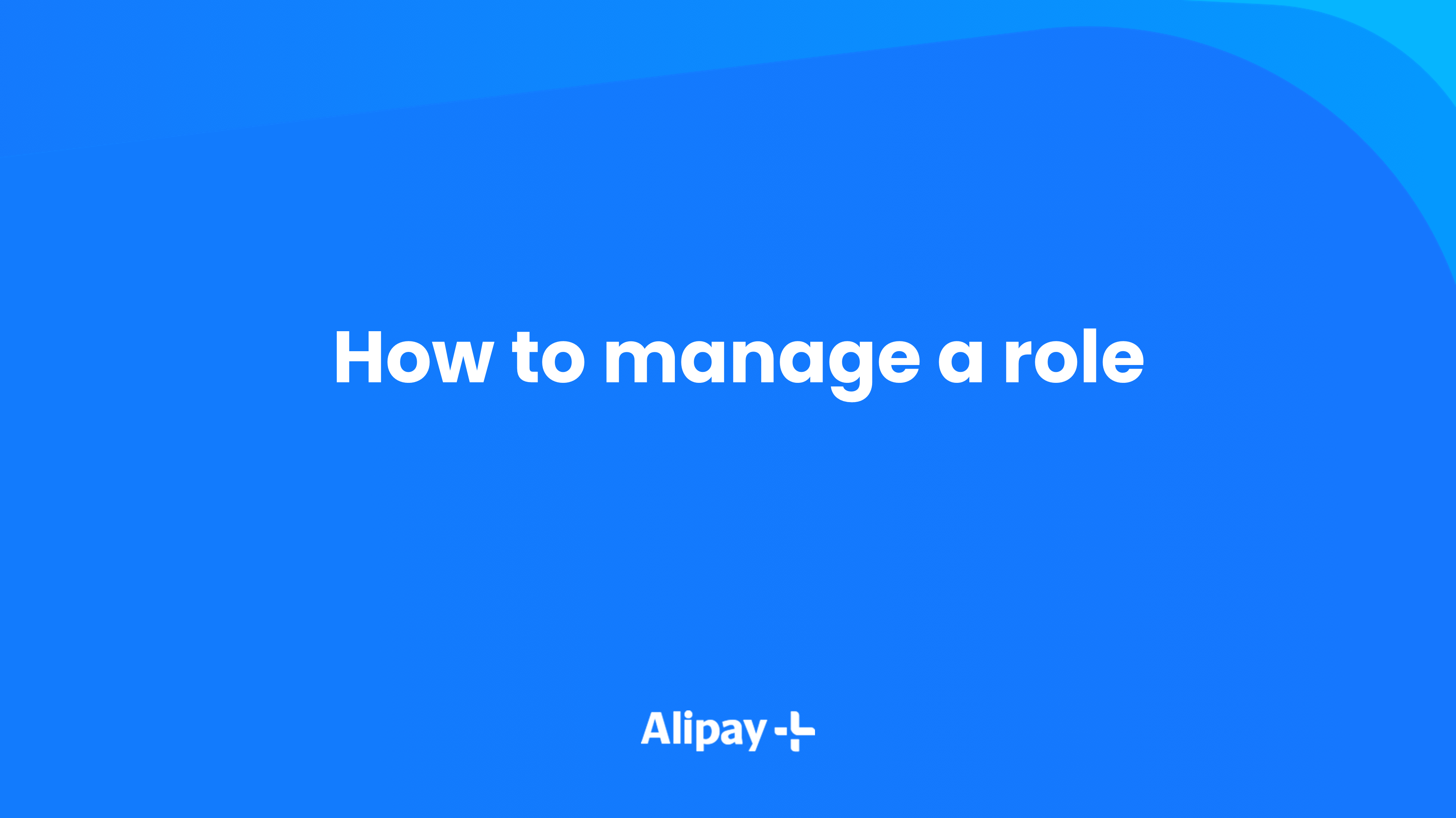 How to manage a role